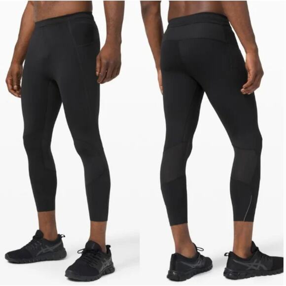 (XL) $118 Lululemon Men's Surge Running Tight 22" Nulux In Black - Picture 1 of 7